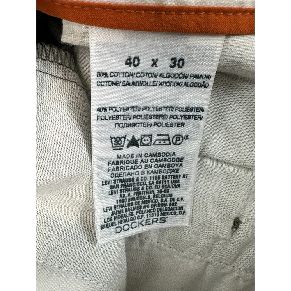Dockers D2 Signature Khaki Pants 40x30 Olive Flat Straight Fit NWT